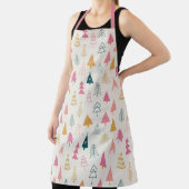 Schattigee kerstbomen Blush Pink Pattern Schort (Insitu)