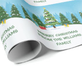 Schattigee kerstbomen  cadeaupapier (Rol Hoek)
