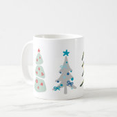 Schattigee kerstbomen doodle koffiemok (Voorkant links)