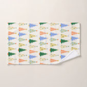 Schattigee kerstbomen rood groen boho bad handdoek (Handdoek)