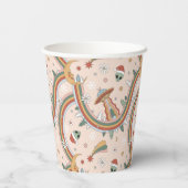 Schattigee kerstboom Alien Rainbow vakantiepatroon Papieren Bekers (Achterkant)