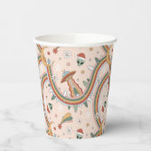 Schattigee kerstboom Alien Rainbow vakantiepatroon Papieren Bekers (Links)