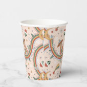 Schattigee kerstboom Alien Rainbow vakantiepatroon Papieren Bekers (Rechts)