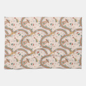 Schattigee kerstboom Alien Rainbow vakantiepatroon Theedoek (Horizontaal)