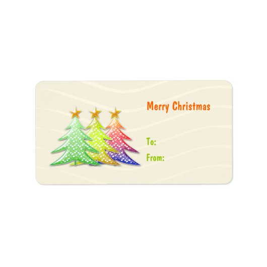 Schattigee kerstboom cadeau Label label (Voorkant)