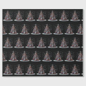 Schattigee kerstboom kerstboom kerstbomen cadeaupapier (Vlak)