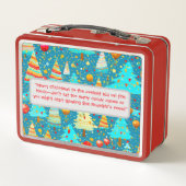 Schattigee Kerstboom Kinder Foto Metal Lunchbox (Achterkant)