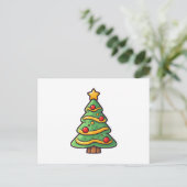 Schattigee kerstboom met Ornamenten Feestdagenkaart (Staand voorkant)