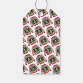 Schattigee kerstboom op lelijke kersttrui cadeaulabel (Achterkant)