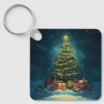 Schattigee kerstboom Sleutelhanger
