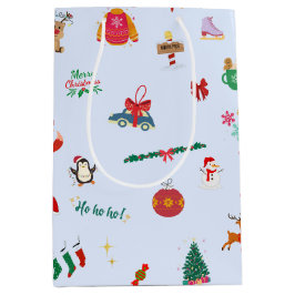 Schattigee Kerstboom Sneeuwpop Sneeuwvlokken Sneeu Medium Cadeauzakje