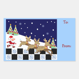 Schattigee kerstcadeau label stickers met kerstman
