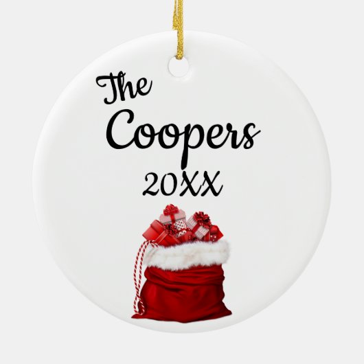 Schattigee Kerstcadeau's Naam en datum toevoegen Keramisch Ornament (Achterkant)