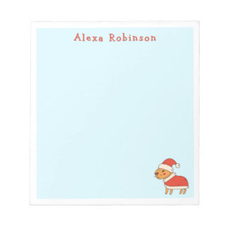 Schattigee kerstcapibara in Santa Hat Notitieblok