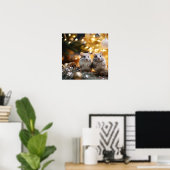 Schattigee kerstchinchilla's poster (Thuiskantoor)