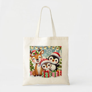 Schattigee Kerstdieren Design Bag Tote Bag