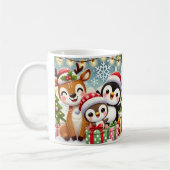 Schattigee Kerstdieren Design Mok (Links)