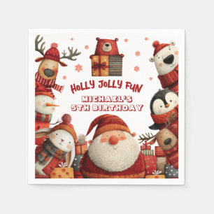 Schattigee kerstdieren grillige kerstmis Kinderen  Servet