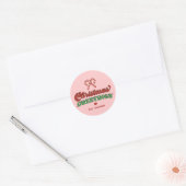Schattigee kerstgroeten Retro Ronde Sticker (Envelop)