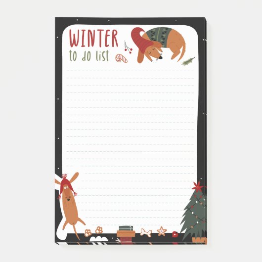 Schattigee kersthond & kerst te doen lijst post-it® notes (Voorkant)