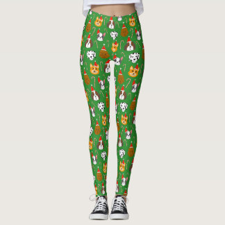 Schattigee Kersthond Patroon Leggings