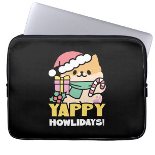 Schattigee Kersthond - Yappy Howholidays Laptop Sleeve