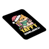 Schattigee Kersthond - Yappy Howholidays Magneet (Rechterzijde)
