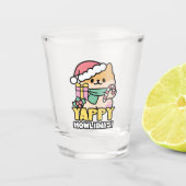 Schattigee Kersthond - Yappy Howholidays Shot Glas (Voorkant)