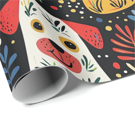 Schattigee Kersthonden inpakpapier (Rol Hoek)