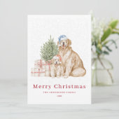 Schattigee kersthonden Kerst Feestdagenkaart (Staand voorkant)