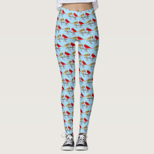 Schattigee kerstkardinalen en rode bessen met patr leggings