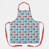 Schattigee kerstkardinalen en rode bessen met patr schort (Voorkant)