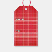 Schattigee Kerstkat Cartoon Grappig Gezegde Meowy Cadeaulabel (Achterkant)