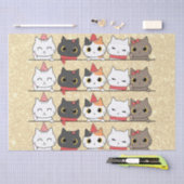 Schattigee kerstkatten gezichten Meowy Christmas Tissuepapier (Craft)