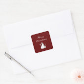 Schattigee Kerstkatten Katten Rood Vierkante Sticker (Envelop)