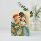 "Schattigee kerstkinderen" Feestdagenkaart (Staand voorkant)