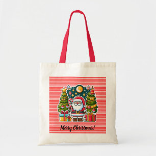 Schattigee kerstman cadeau Canvas tas