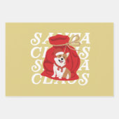 Schattigee kerstman en grappige kersthond Rood en Inpakpapier Vel (Voorkant 3)