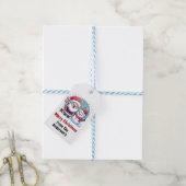 Schattigee Kerstman en Sneeuwman Kerst Custom Cadeaulabel (Met Touw)