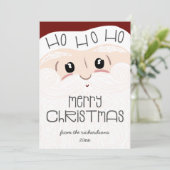 Schattigee Kerstman Gezicht Ho Ho Vrolijk Kerstfee Feestdagenkaart (Staand voorkant)
