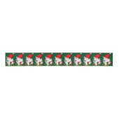 Schattigee kerstman poedel kerst grosgrain lint (Voorkant)