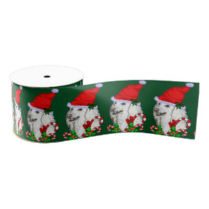 Schattigee kerstman poedel kerst grosgrain lint
