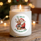 Schattigee Kerstman & Rendier Hug Custom Red Chris Ronde Sticker