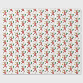 Schattigee Kerstman rendier spelen Pickleball Cadeaupapier (Vlak)