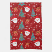 Schattigee kerstman rendier theedoek (Verticaal)