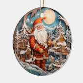 Schattigee Kerstman Sinterklaas Gepersonaliseerd Keramisch Ornament (Links)