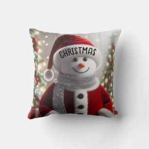 Schattigee Kerstman Sneeuwman Kussen