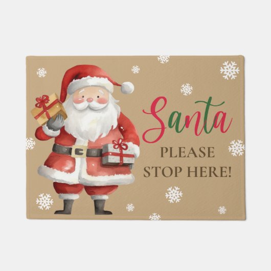 Schattigee kerstman, stop hier alsjeblieft met ker deurmat (Voorkant)