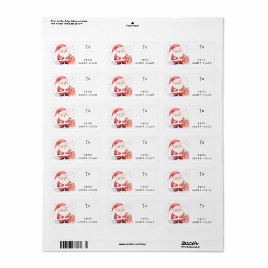 Schattigee Kerstman tot Kerst cadeau van label lab (Full Sheet)