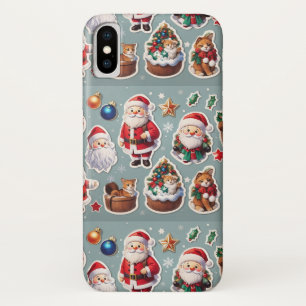 Schattigee Kerstman & Vakantie Huisdieren Feest iPhone X Hoesje